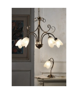 LAMPADARIO 5 LUCI ONLI "ODINO" BRONZO E14